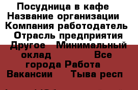 Посудница в кафе › Название организации ­ Компания-работодатель › Отрасль предприятия ­ Другое › Минимальный оклад ­ 14 000 - Все города Работа » Вакансии   . Тыва респ.